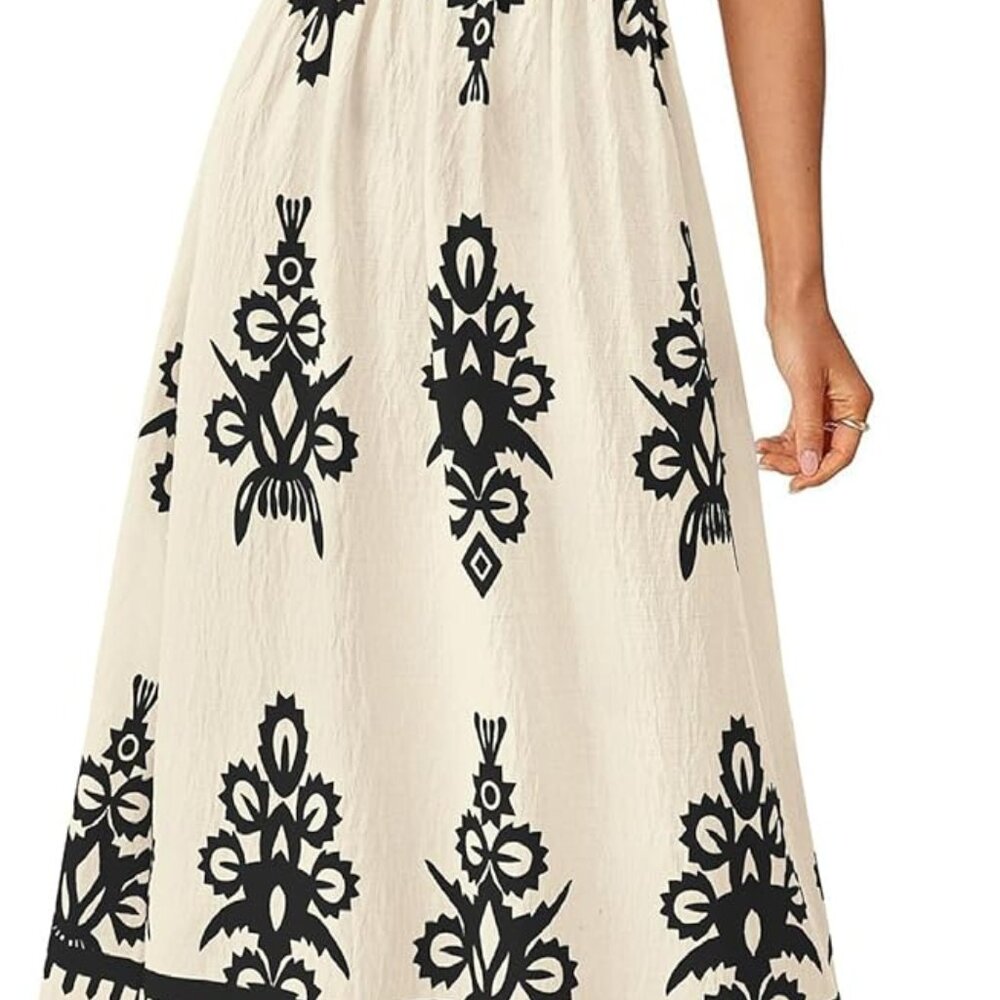 Summer Dress For Women 2025 Floral Sundress Spaghetti Strap Flowy Beach Vacation